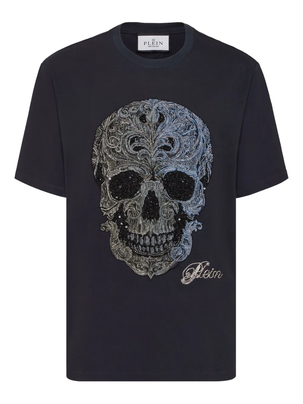 Philipp Plein playera con bordado de calavera | azul | Image 1