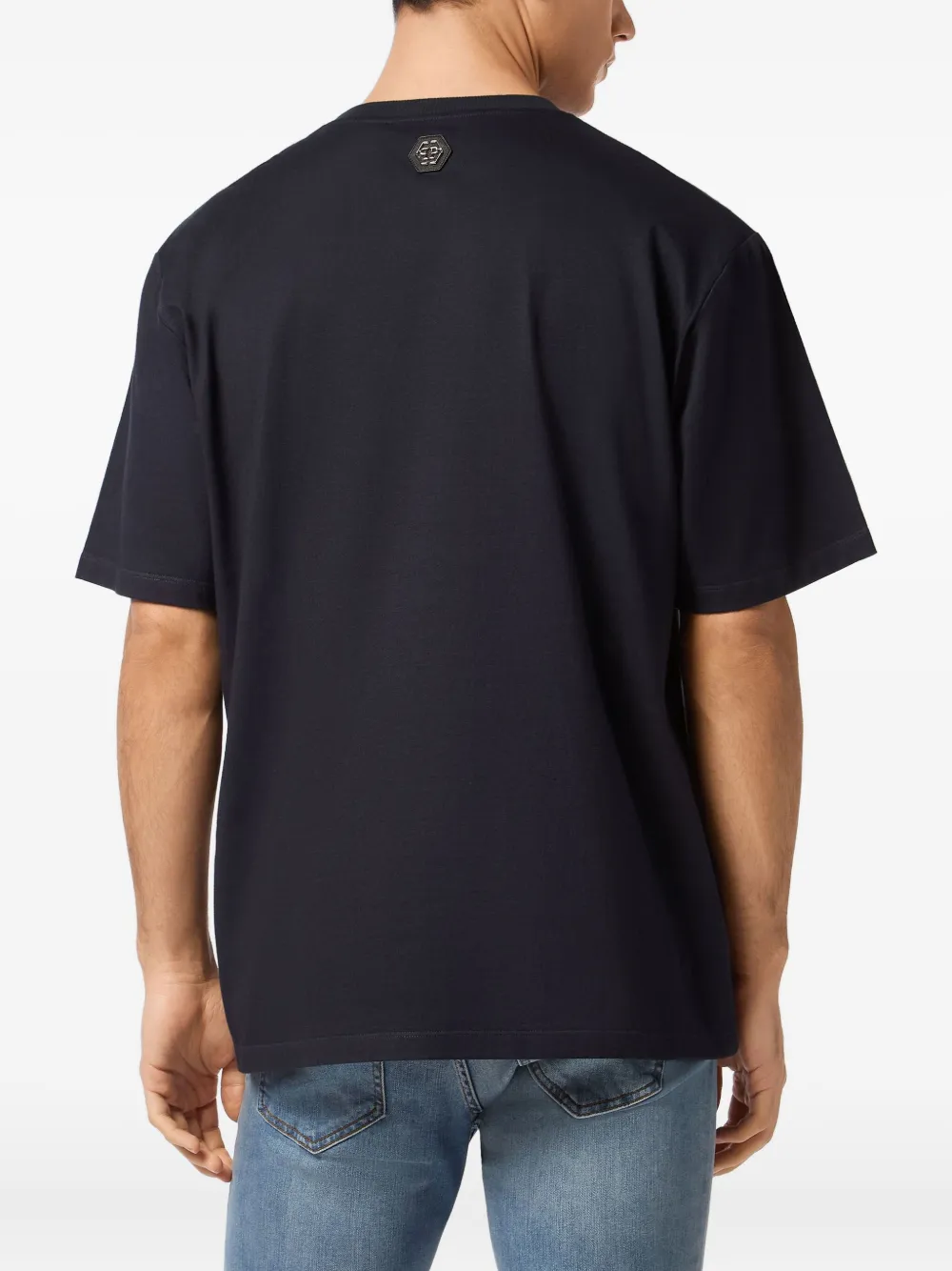 Philipp Plein T-shirt met geborduurde doodskop Blauw