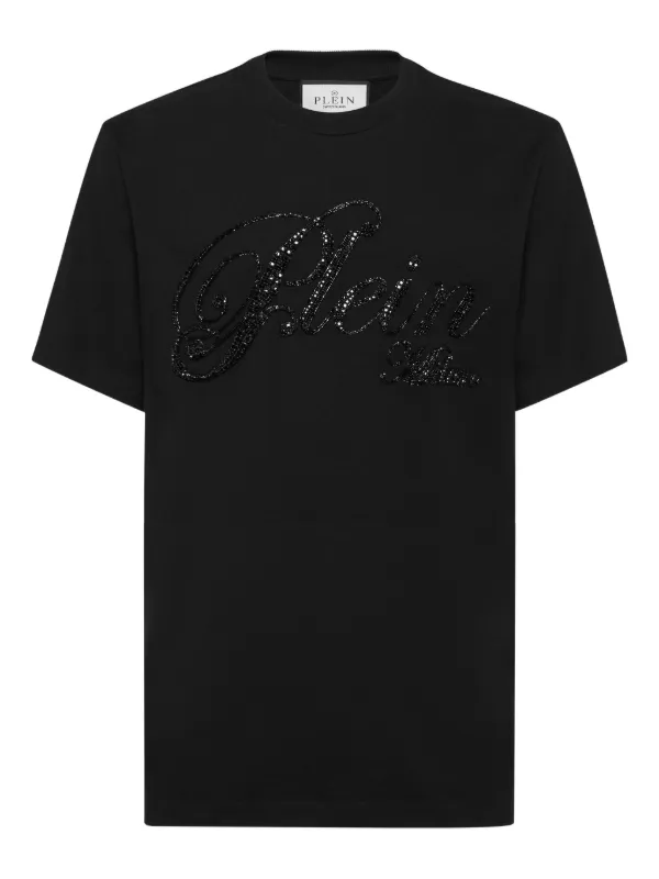 Philipp Plein rhinestone-embellished T-shirt Black FARFETCH JO