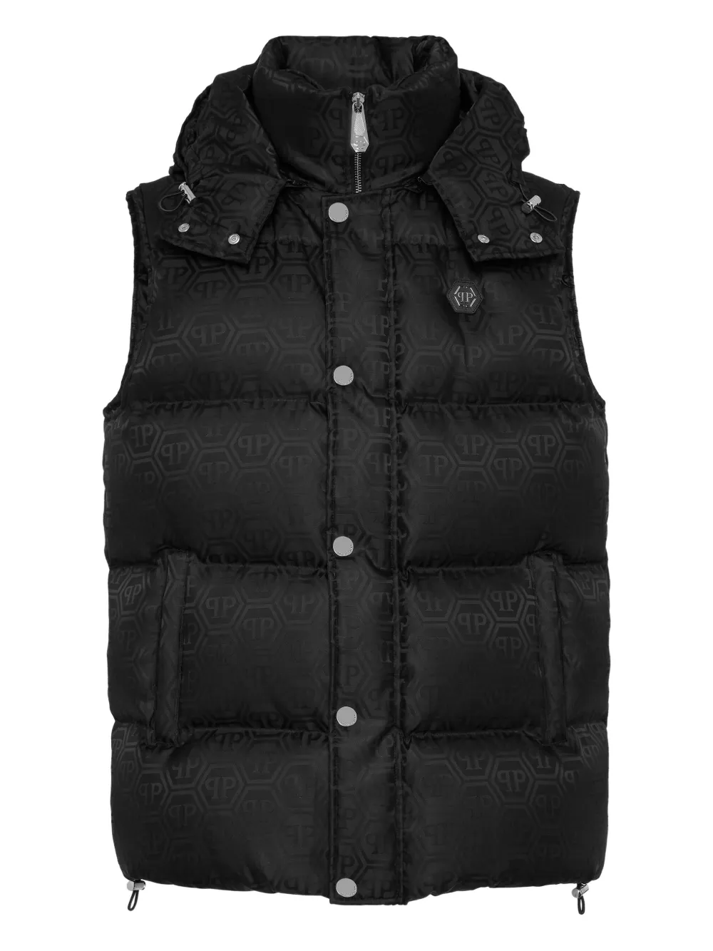 Philipp Plein Bodywarmer met monogram-patroon Zwart