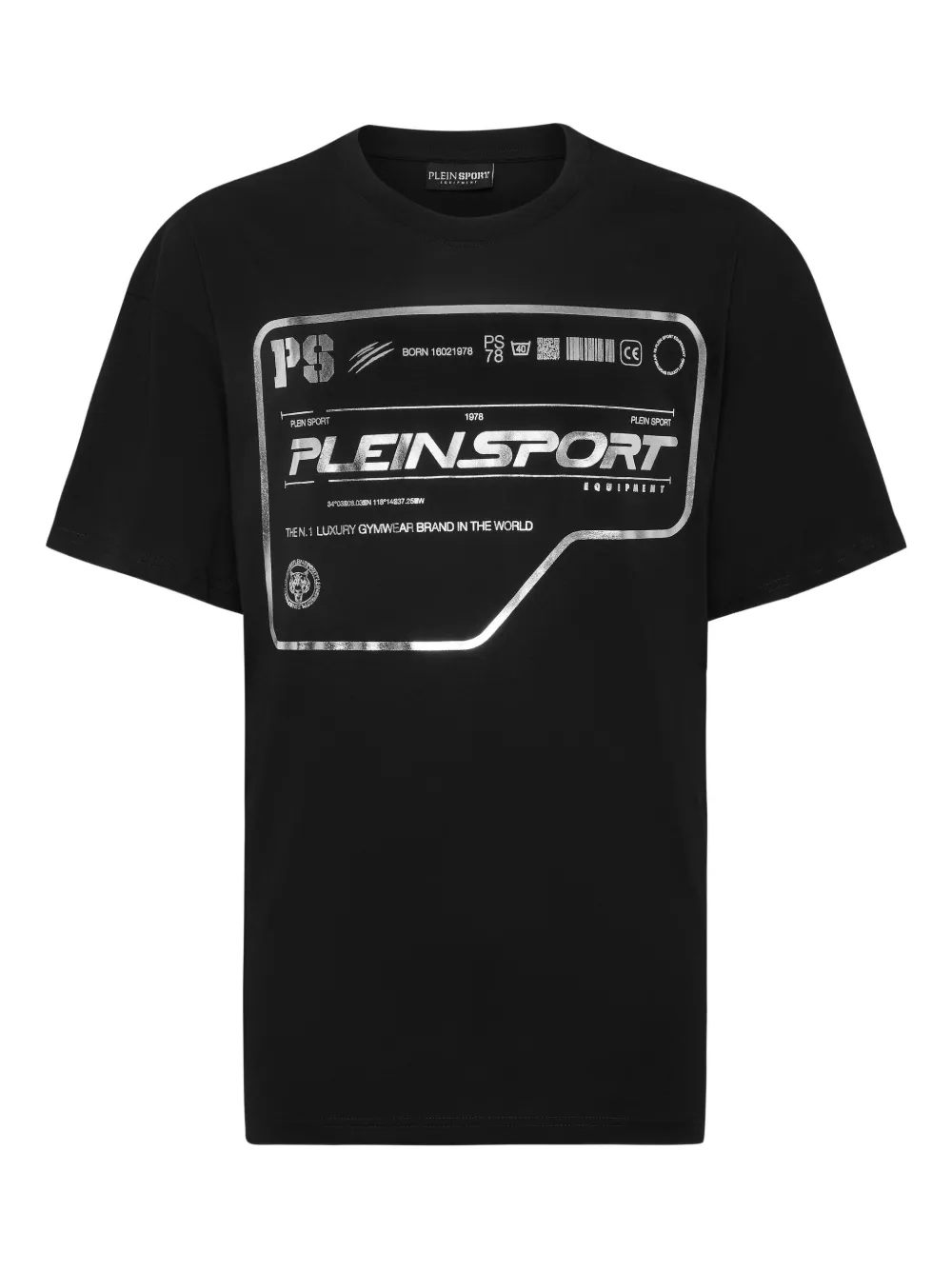 metallic-logo cotton T-shirt