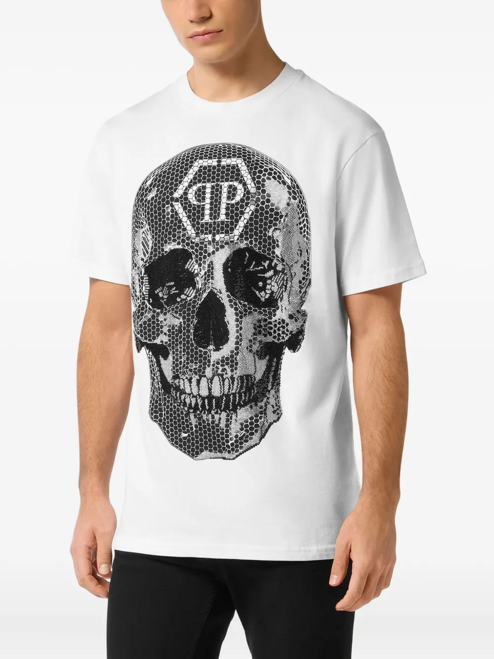 Philipp Plein T-shirt met doodskopprint Wit