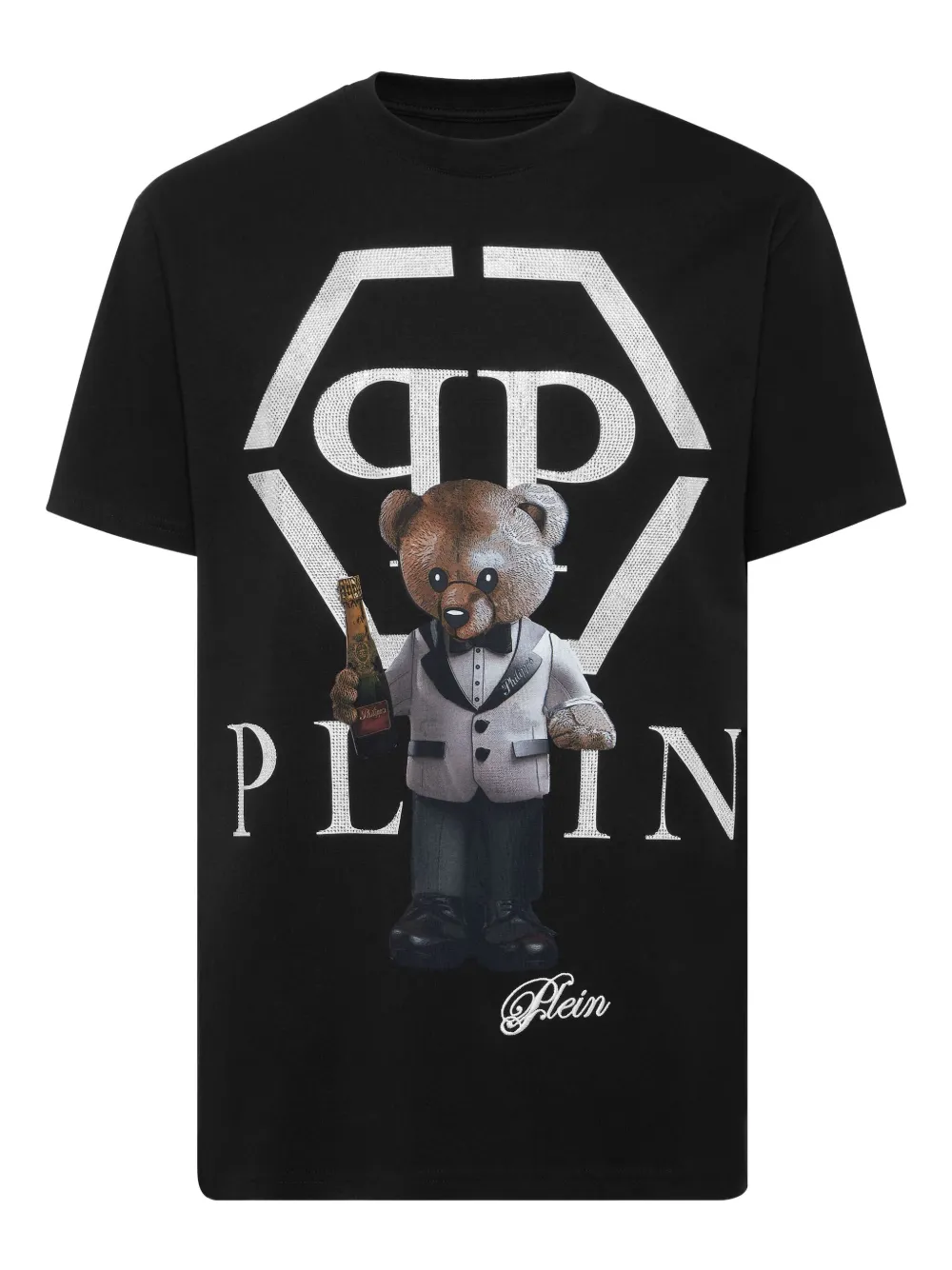 Philipp Plein T-shirt met beerprint Zwart