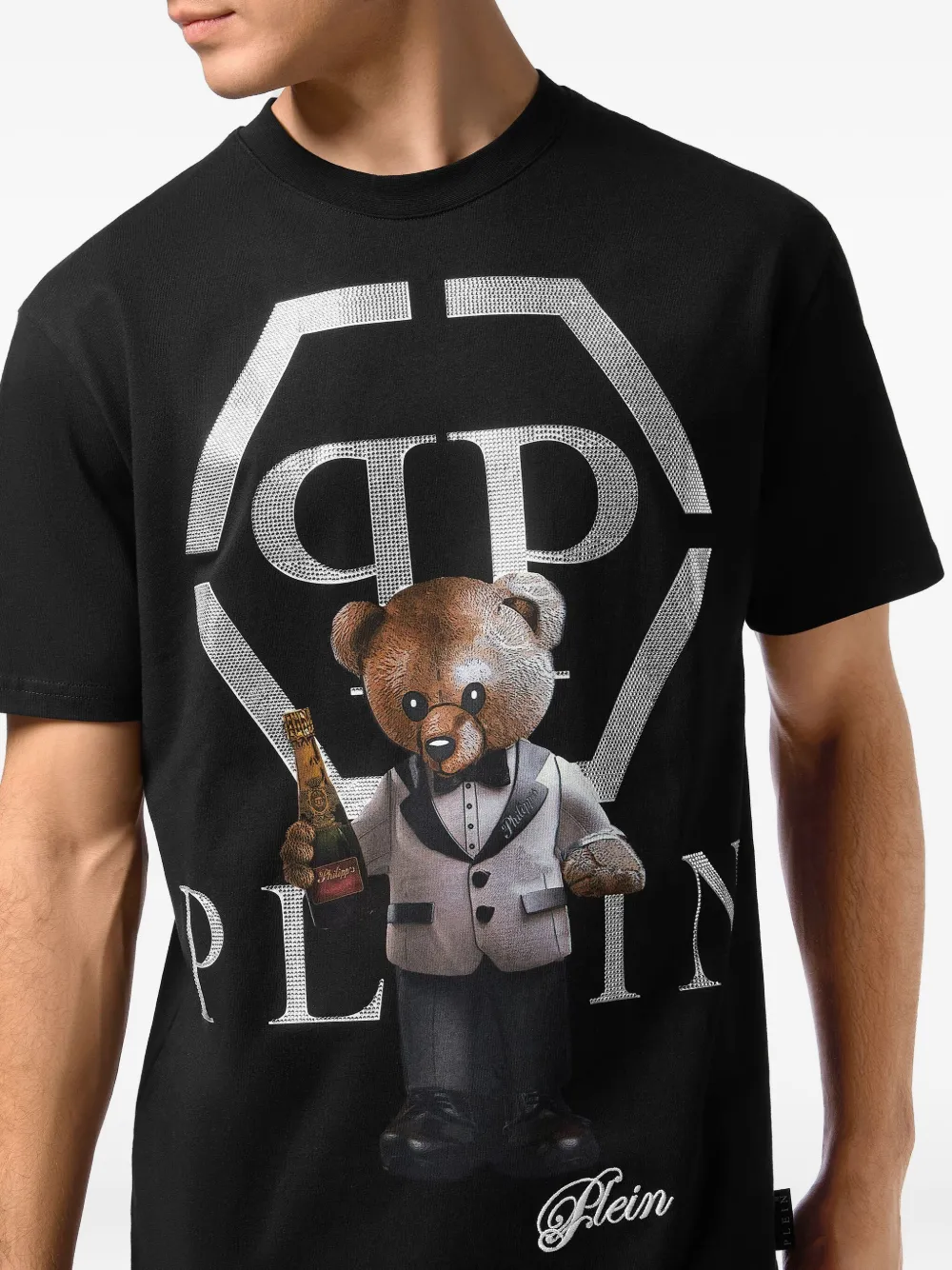 Philipp Plein T-shirt met beerprint Zwart