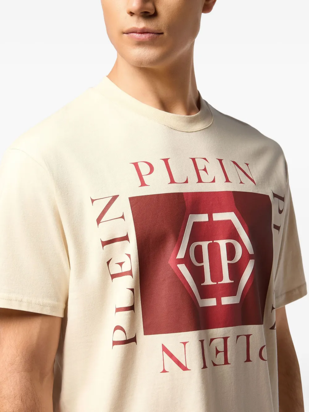 Philipp Plein T-shirt met logoprint Beige
