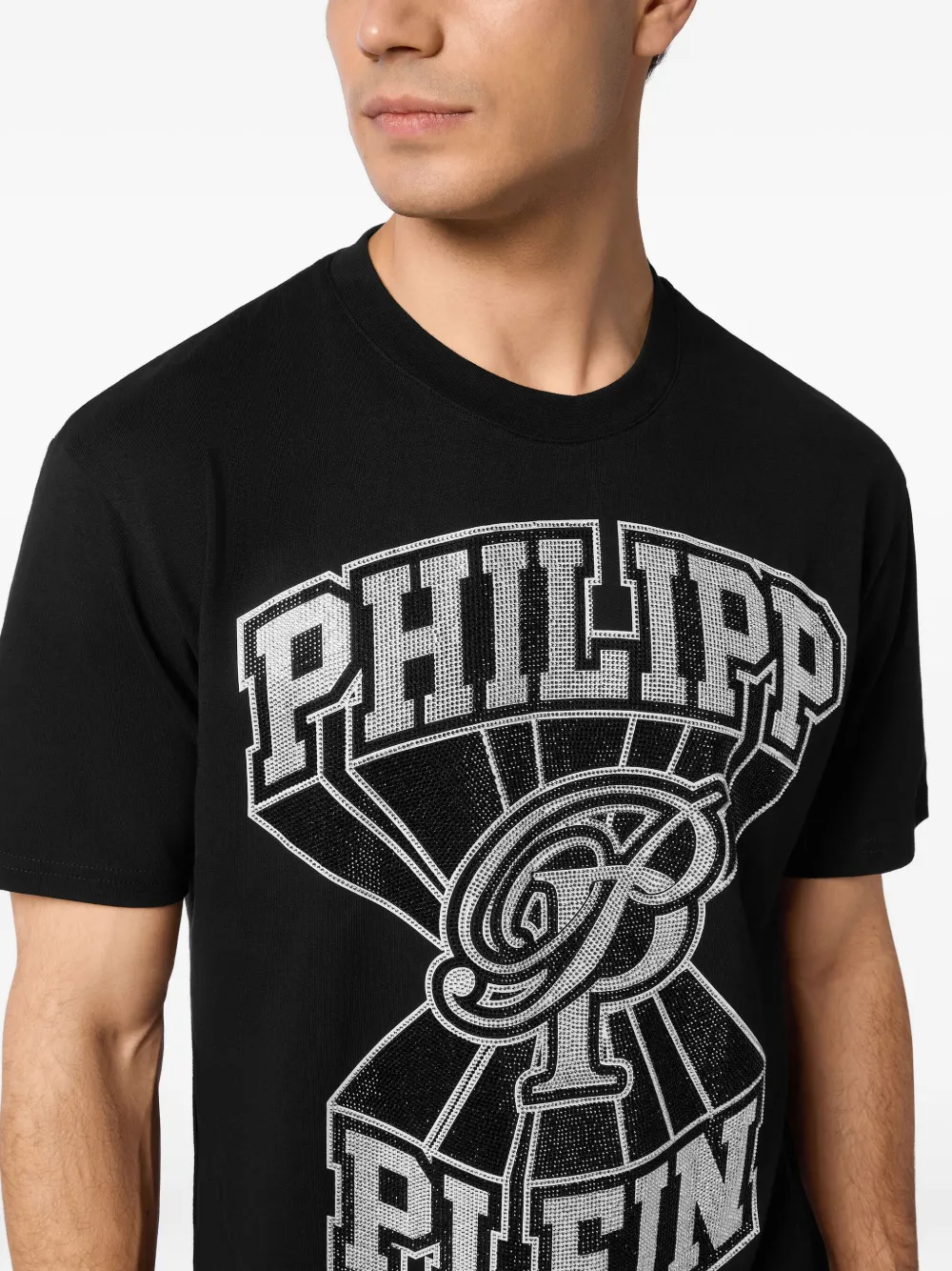 Philipp Plein T-shirt verfraaid met logo Zwart
