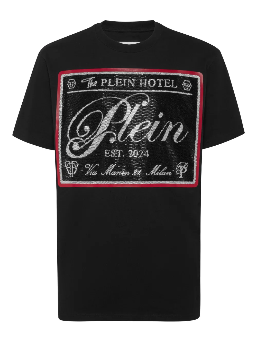 Philipp Plein T-shirt verfraaid met logo Zwart