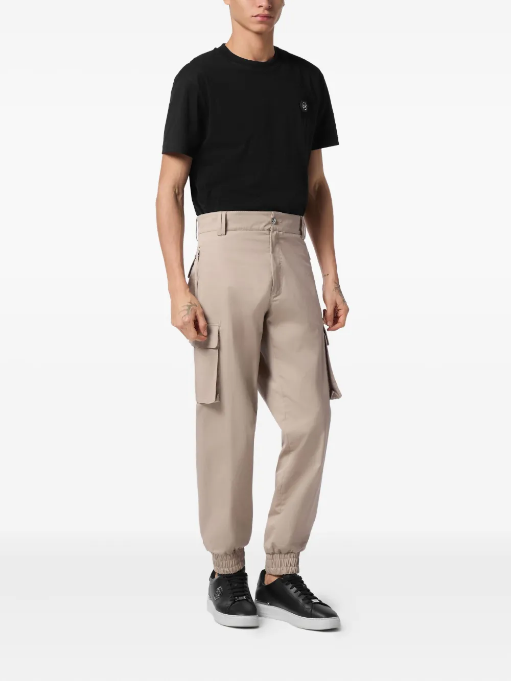 Philipp Plein Broek met logoplakkaat - Beige