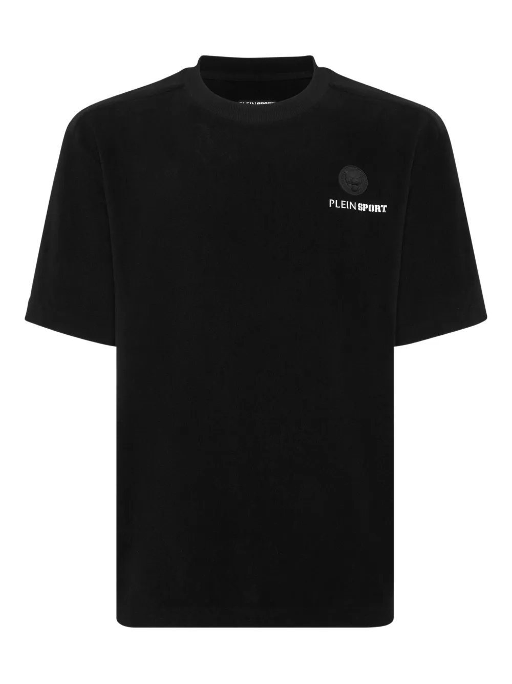 Plein Sport playera con cuello redondo y placa del logo | negro | Image 1