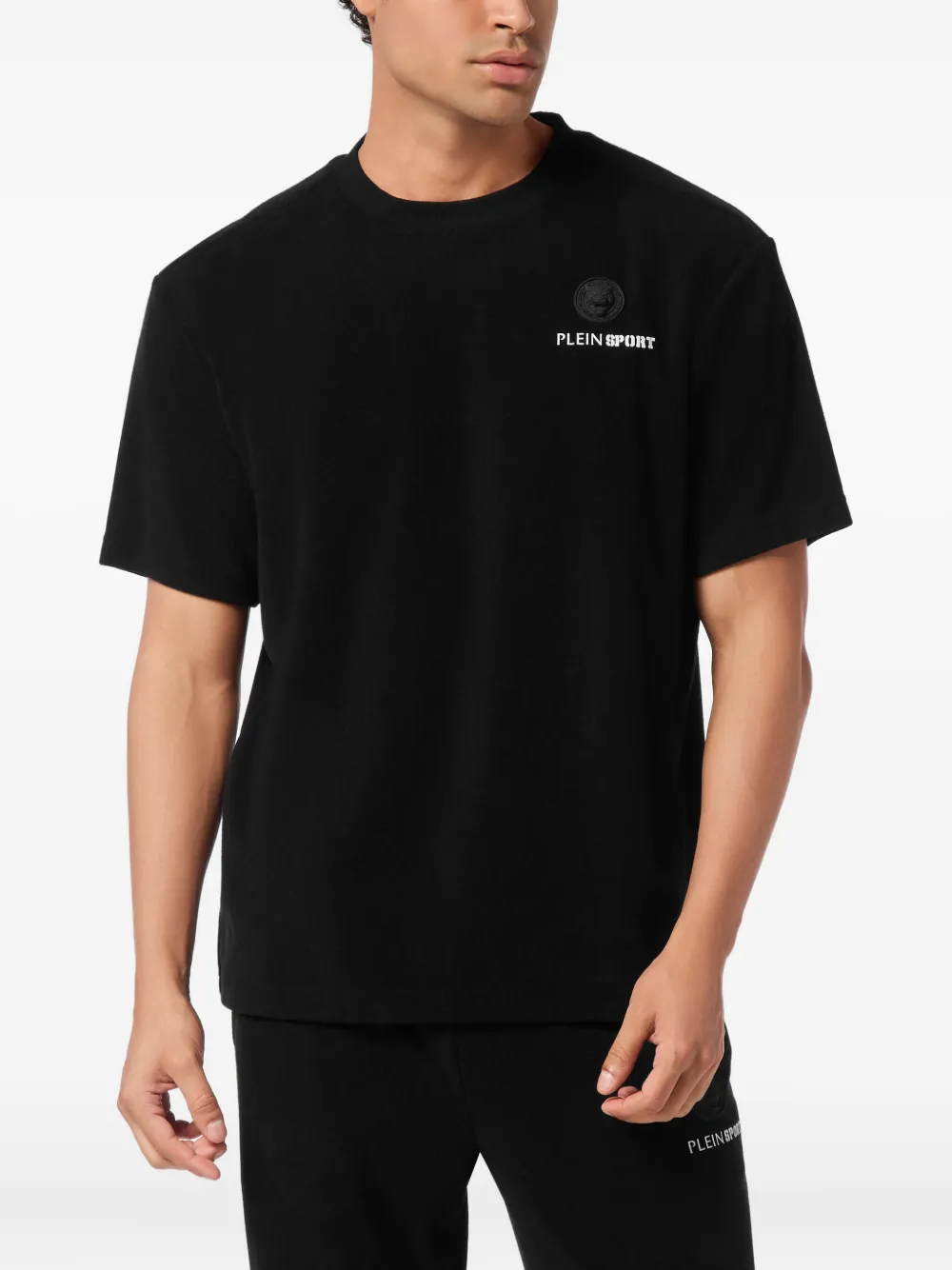 Plein Sport T-shirt met logoplakkaat Zwart