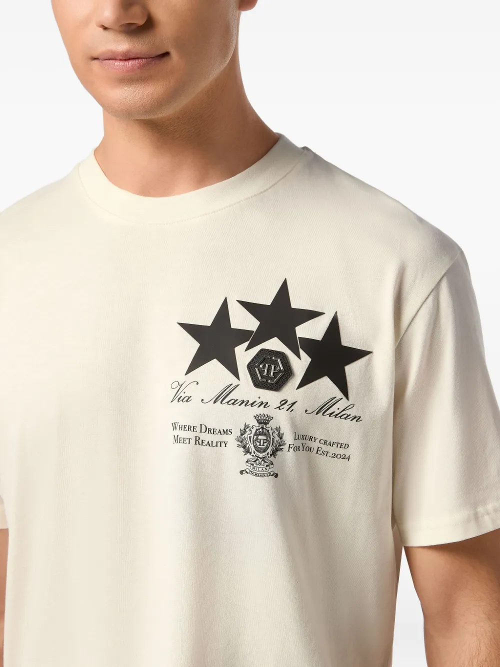 Philipp Plein T-shirt met sterrenprint Wit