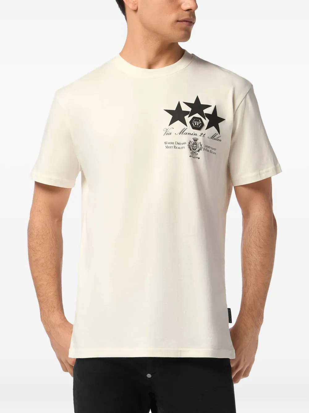 Philipp Plein T-shirt met sterrenprint Wit