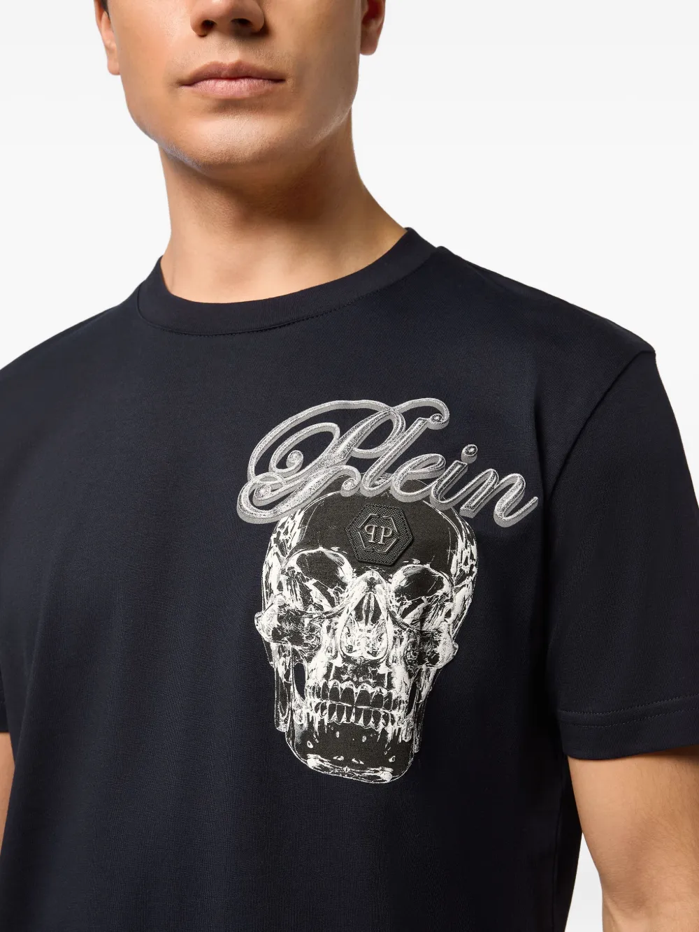 Philipp Plein T-shirt met doodskopprint Blauw