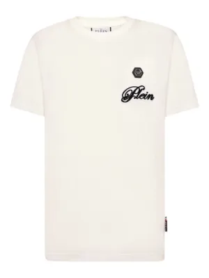 Tシャツ・カットソー PHILIPP PLEIN FW23 LOGO PRINT T-SHIRT (MTK6447_PJY002N02) T-shirt Round Neck Skull | Philipp Plein Outlet