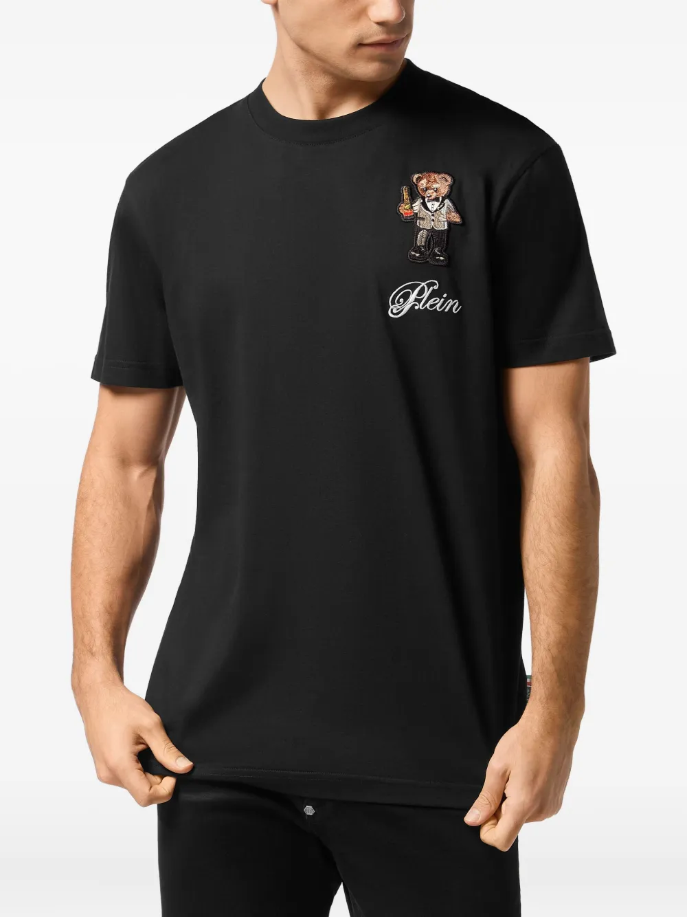 Philipp Plein T-shirt met teddybeer-borduurwerk - Zwart
