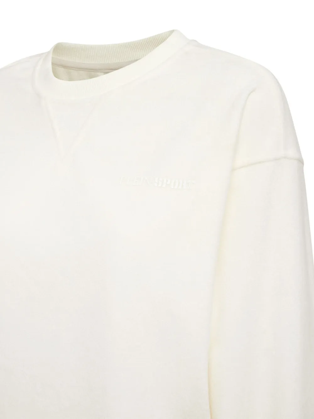 Plein Sport Sponge Round-neck Sweatshirt In White