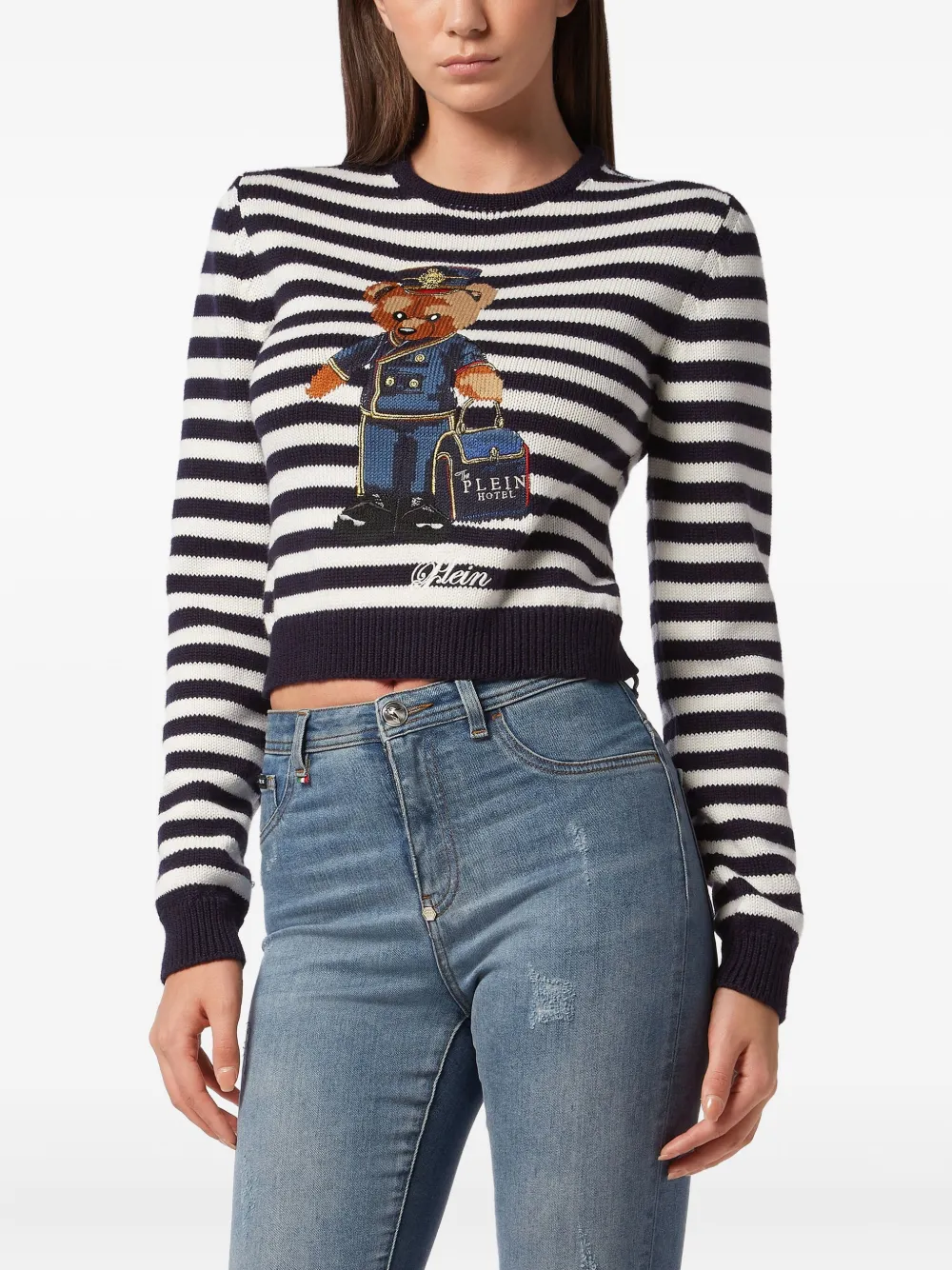Philipp Plein Trui met teddybeer-jacquard Blauw