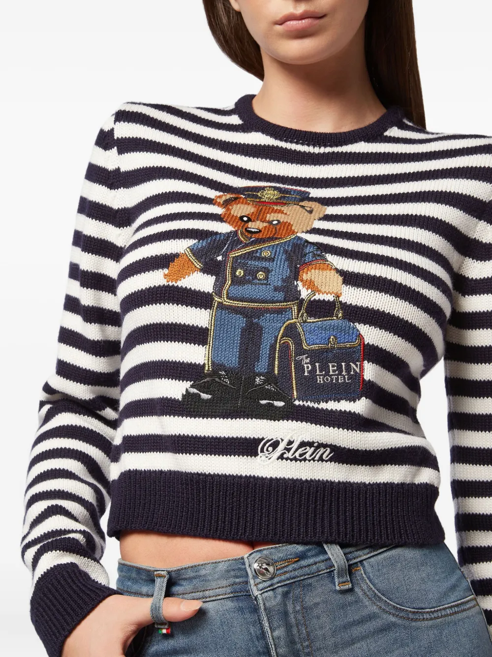 Philipp Plein Trui met teddybeer-jacquard Blauw