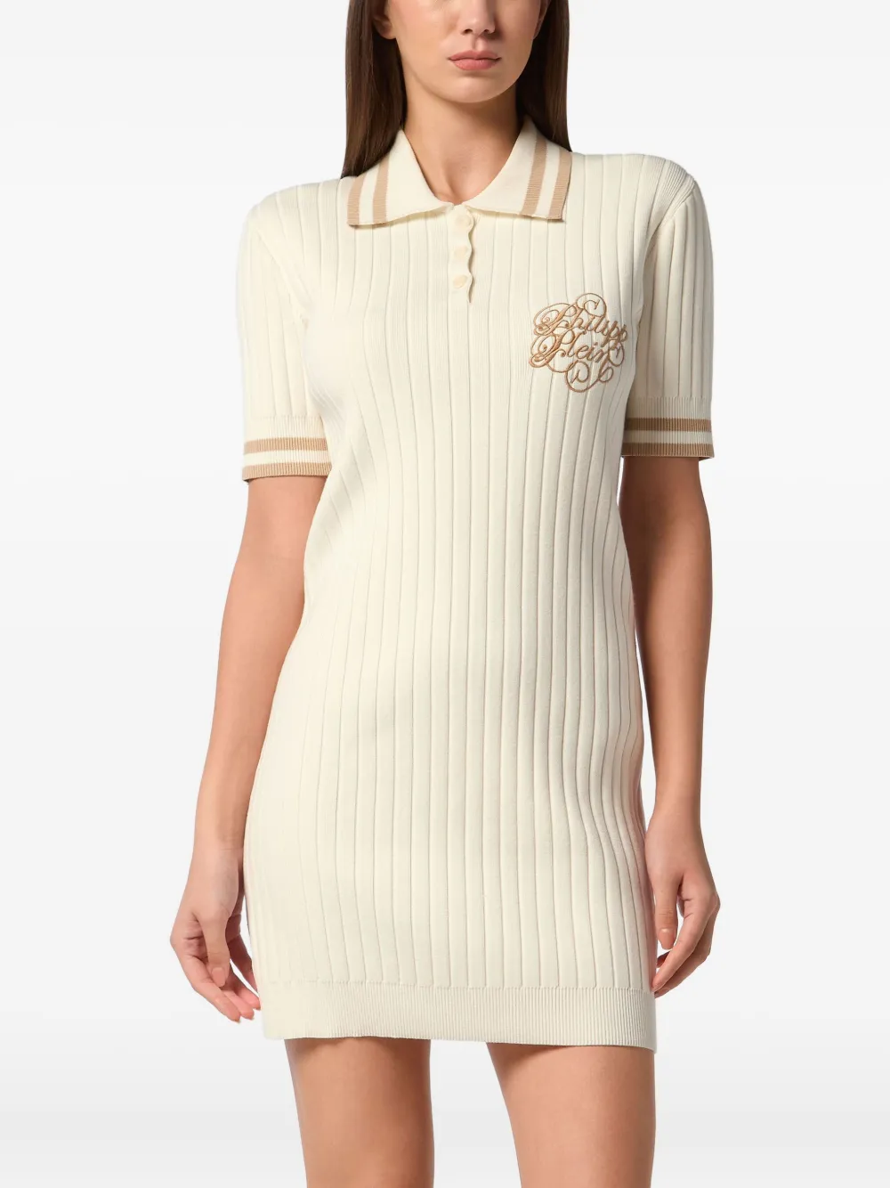 Philipp Plein Gebreide polojurk Wit
