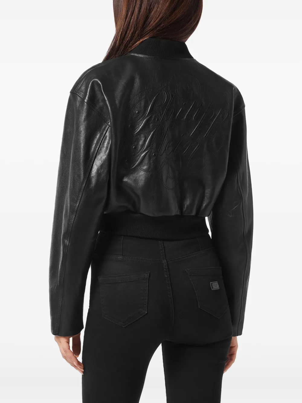 Philipp Plein Cropped bomberjack Zwart