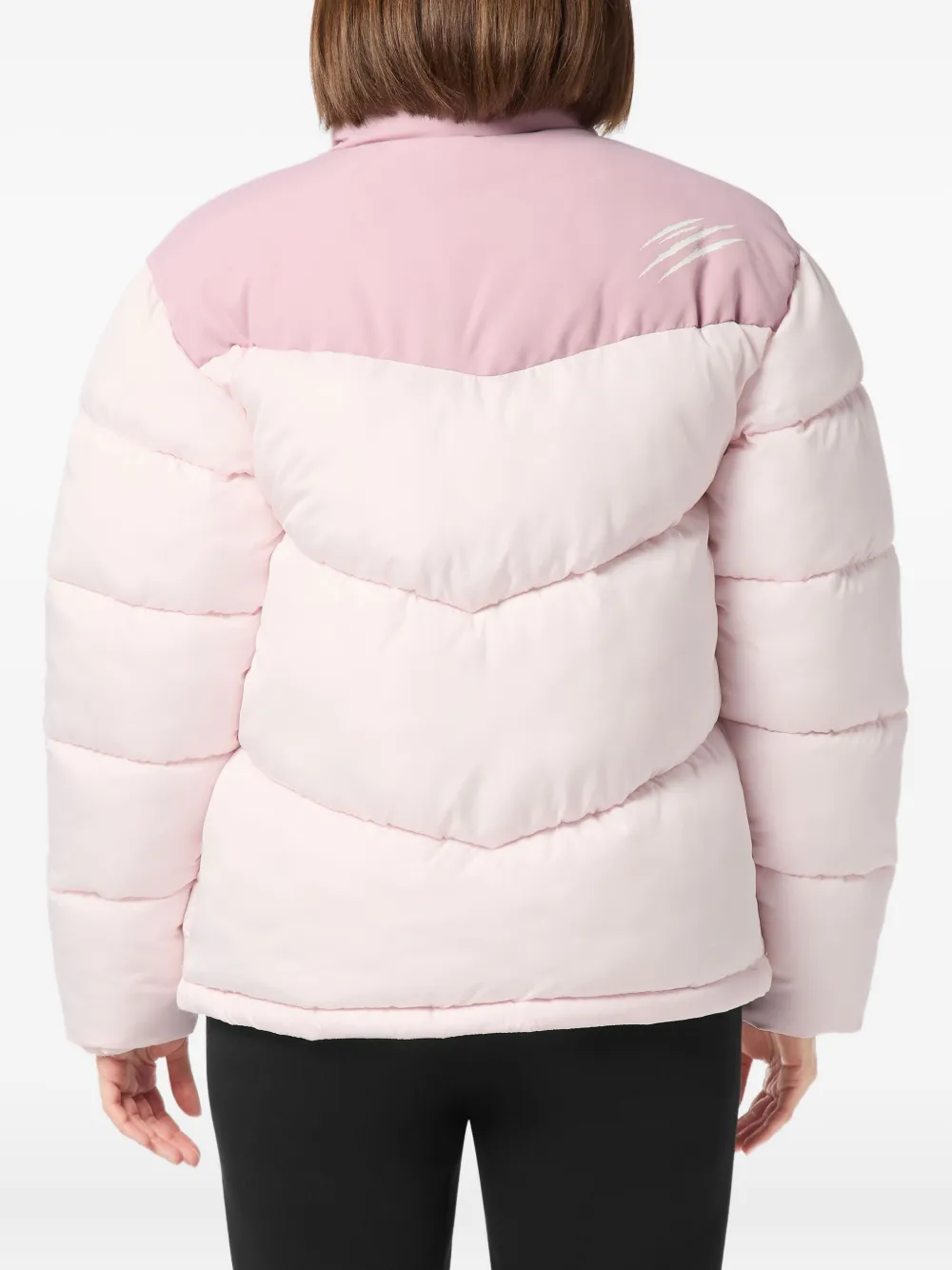  Plein Sport Two-tone Long-sleeved Puffer Jacket - Pink 