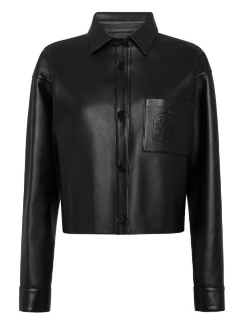 Philipp Plein chemise crop en cuir