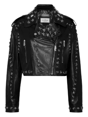 Just Cavalli レザー ライダースジャケット | ブラック | FARFETCH JP