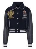 Philipp Plein logo-patch bomber jacket - Blue