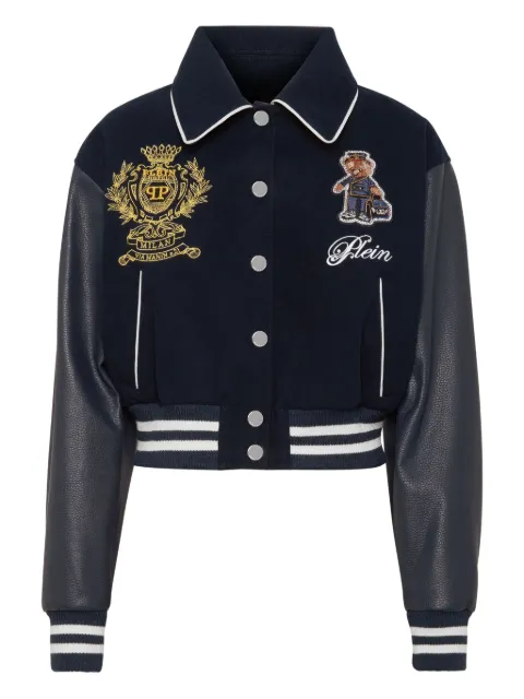 Philipp Plein logo-patch bomber jacket