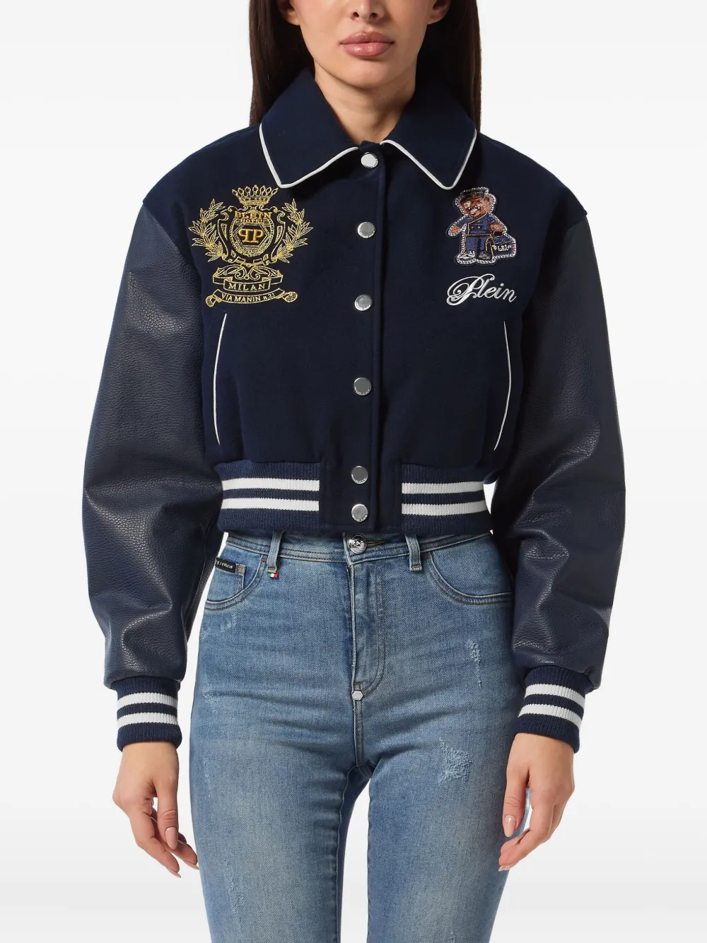 Philipp Plein logo-patch bomber jacket | Varsity Jackets | Image 2