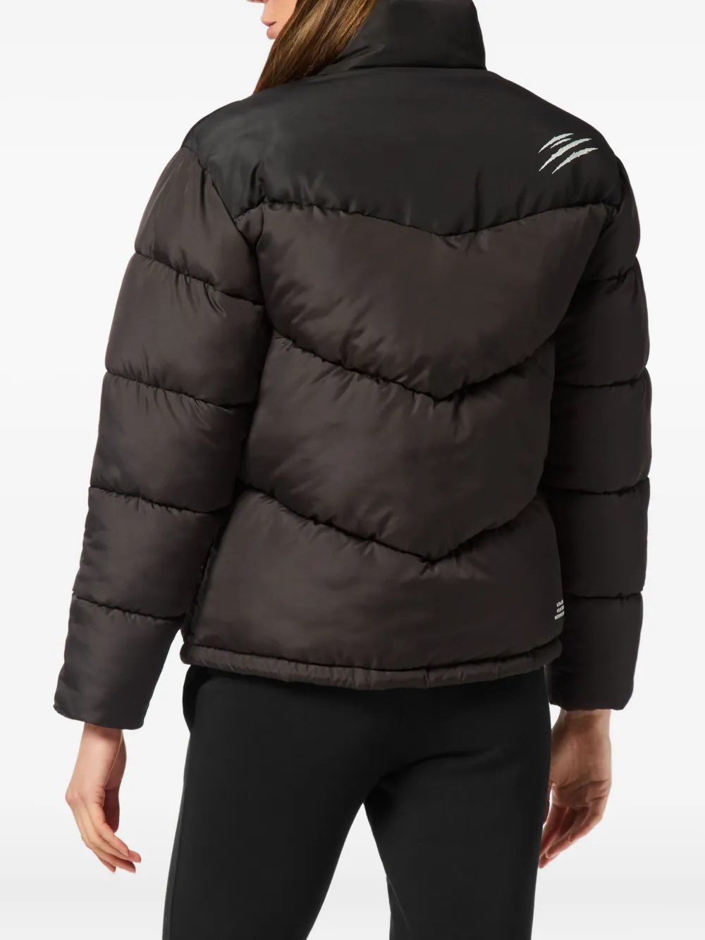 爪形印花绗缝蓬松夹克