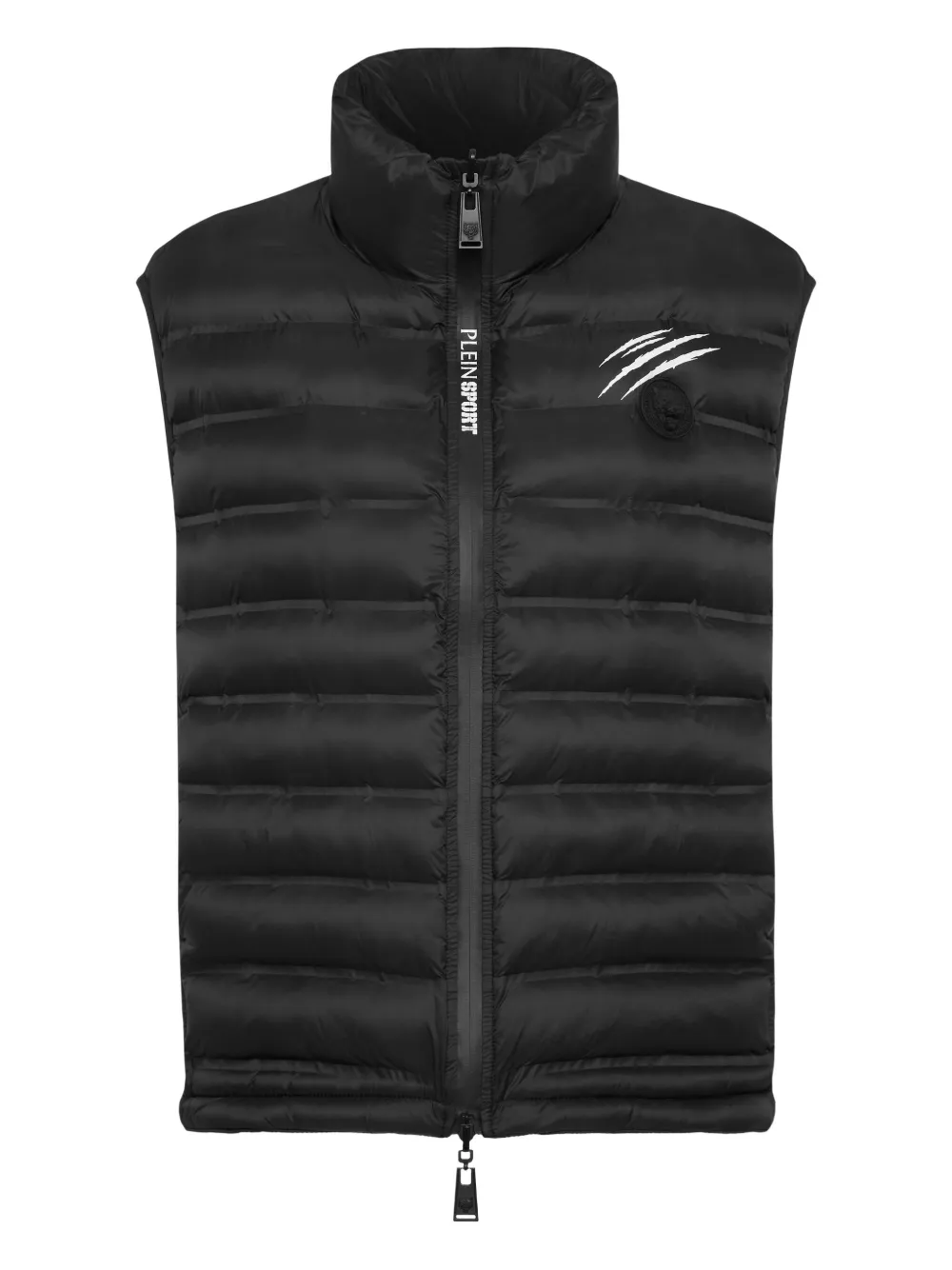 Plein Sport Gesteppte Weste mit Klauen-Print - Schwarz