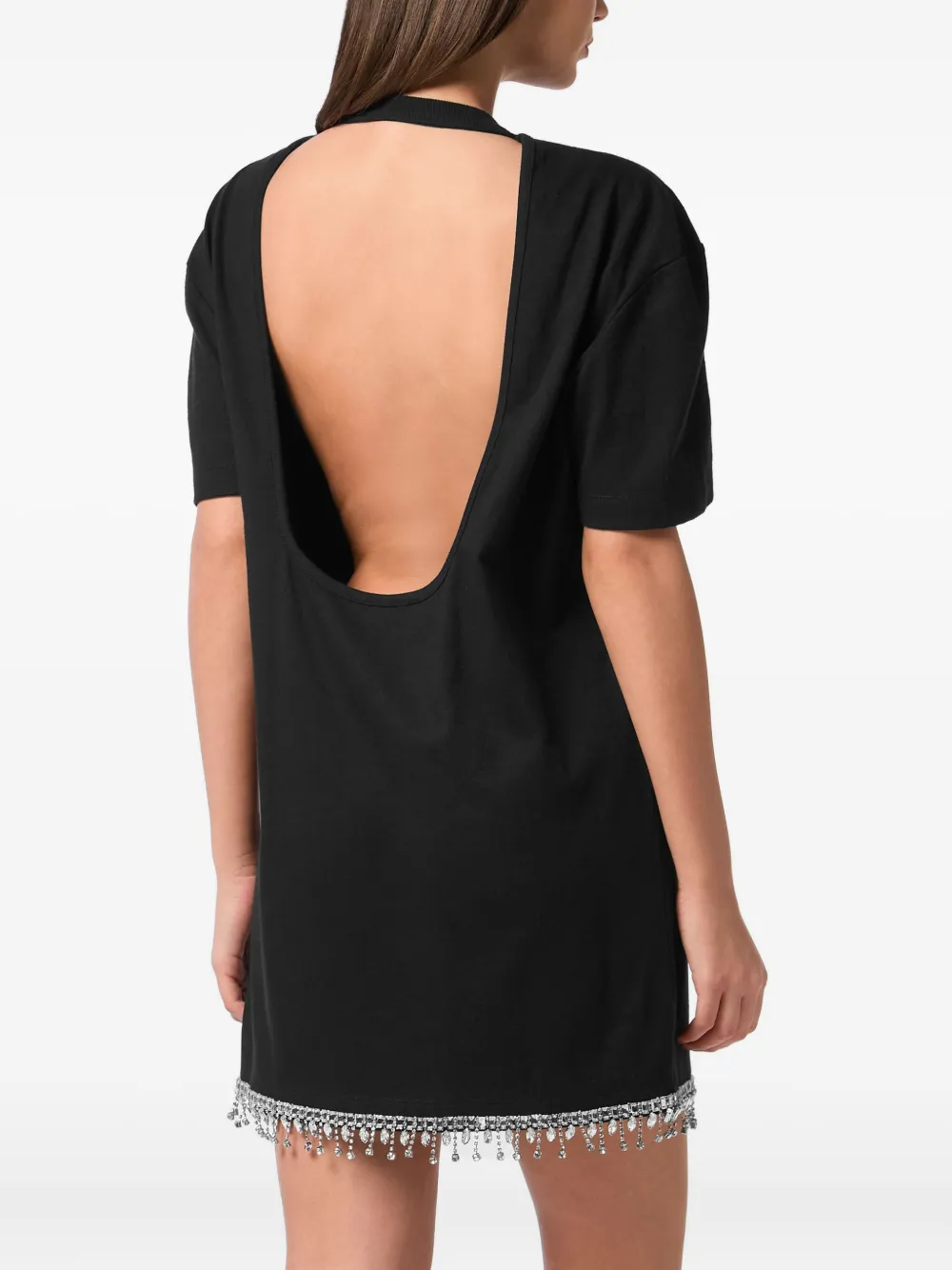 Philipp Plein T-shirt Short Dress Signature In Black