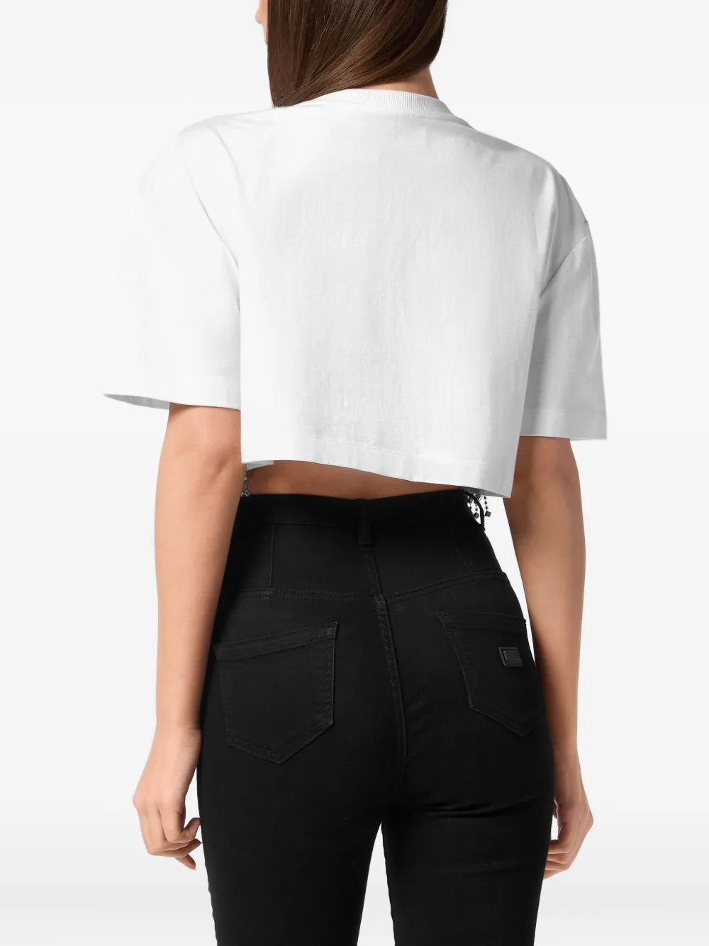 Philipp Plein Signature cropped T-shirt Wit