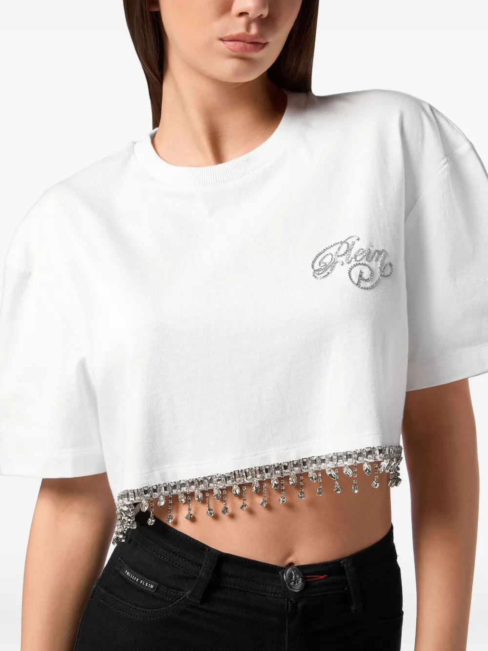 Philipp Plein Signature cropped T-shirt Wit