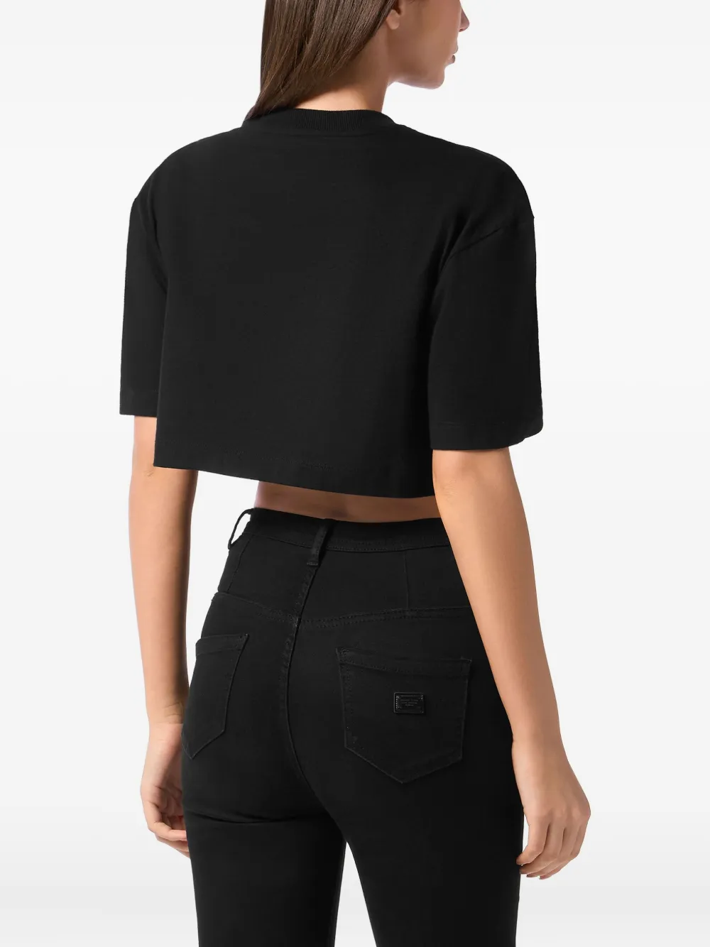 Philipp Plein Signature cropped T-shirt Zwart