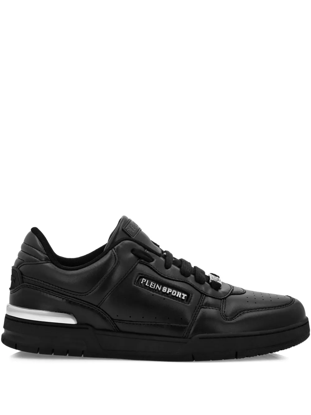 Plein Sport Tiger.X logo-plaque leather sneakers Black