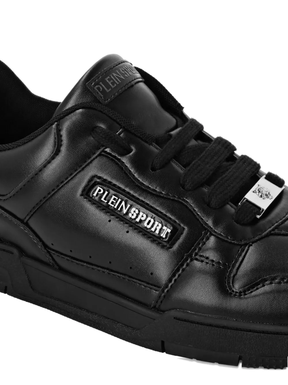 Plein Sport Tiger.X logo-plaque leather sneakers Black