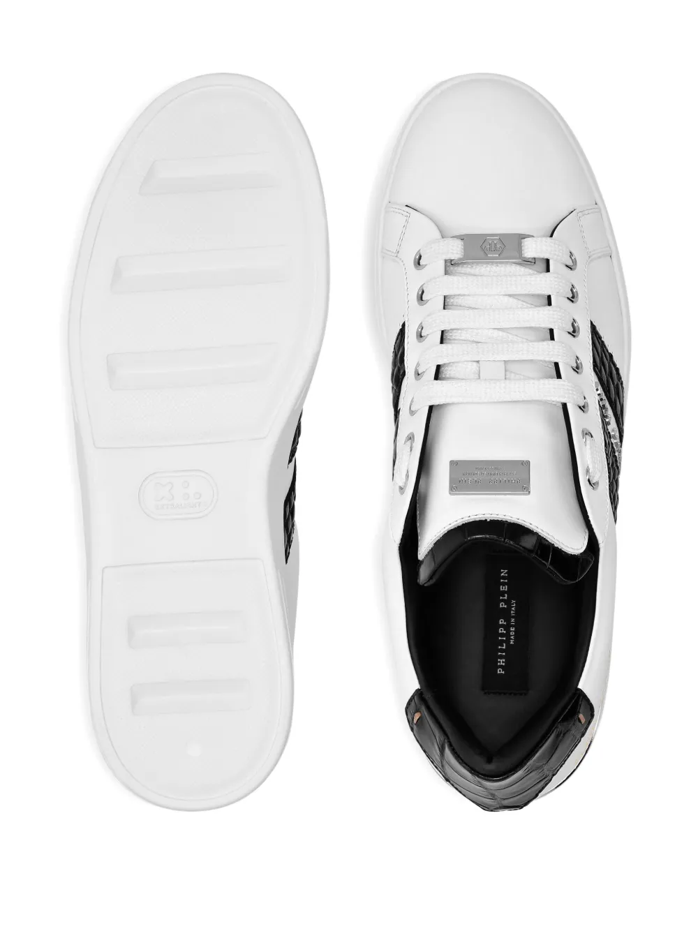 Philipp Plein leather low-top sneakers White