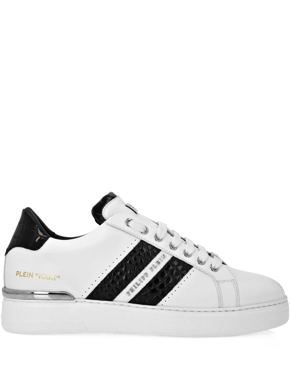 Philipp Plein leather low-top sneakers White
