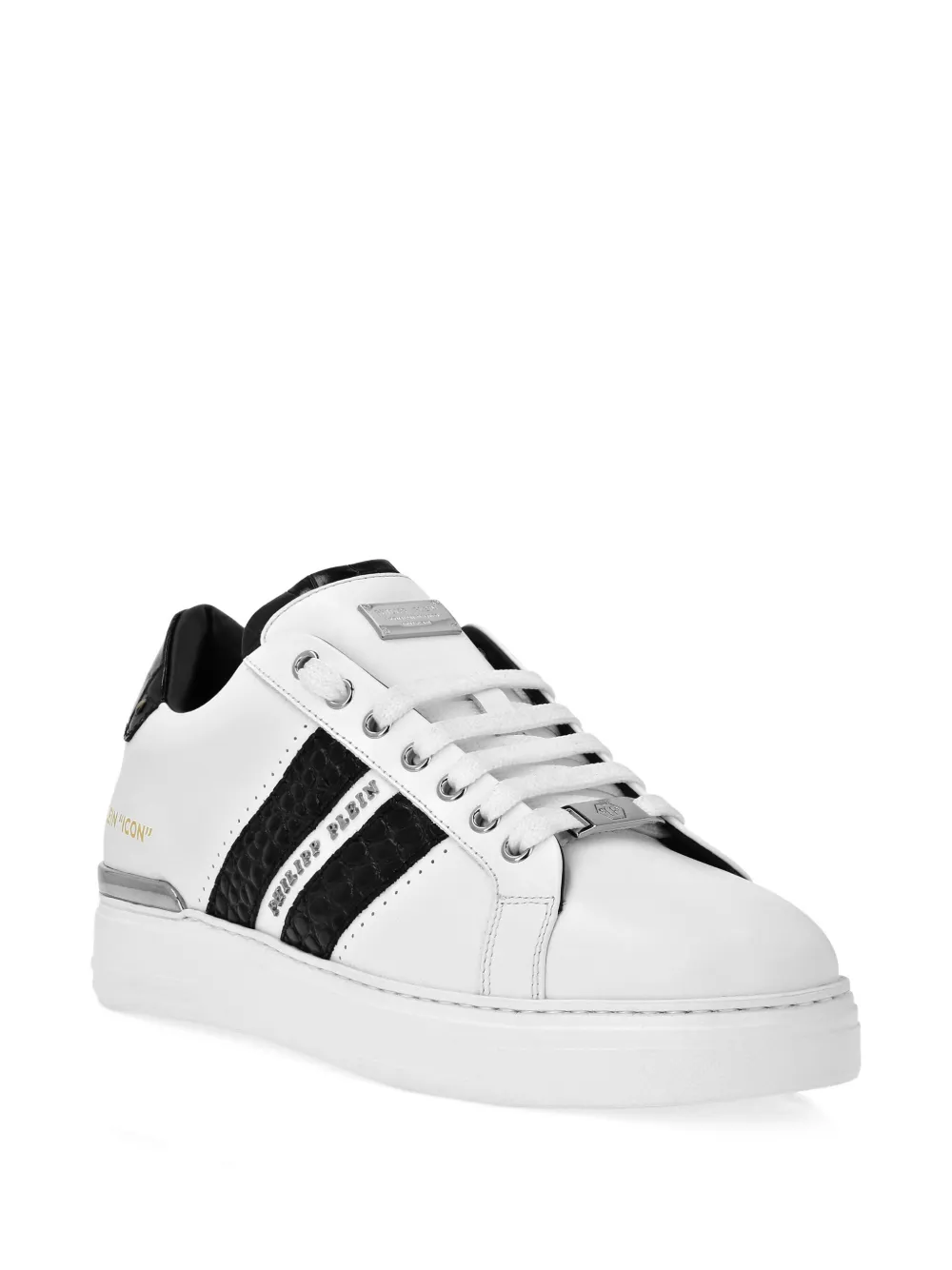 Philipp Plein leather low-top sneakers White