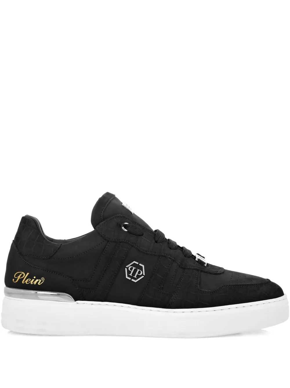 Philipp Plein Leren sneakers Zwart
