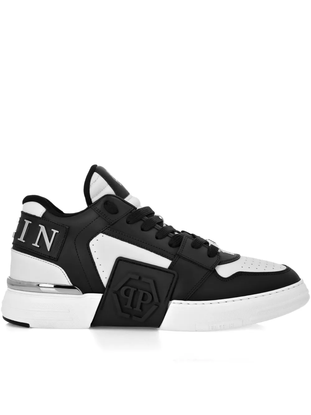 Philipp Plein Sneakers Phantom Kicks in pelle con applicazione teschio - Bianco