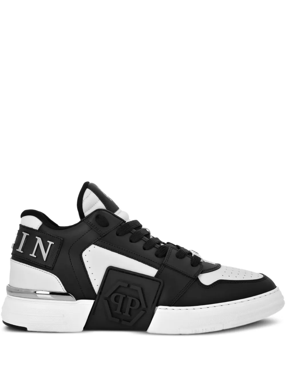 Philipp Plein Phantom Kicks skull-plaque leather sneakers White