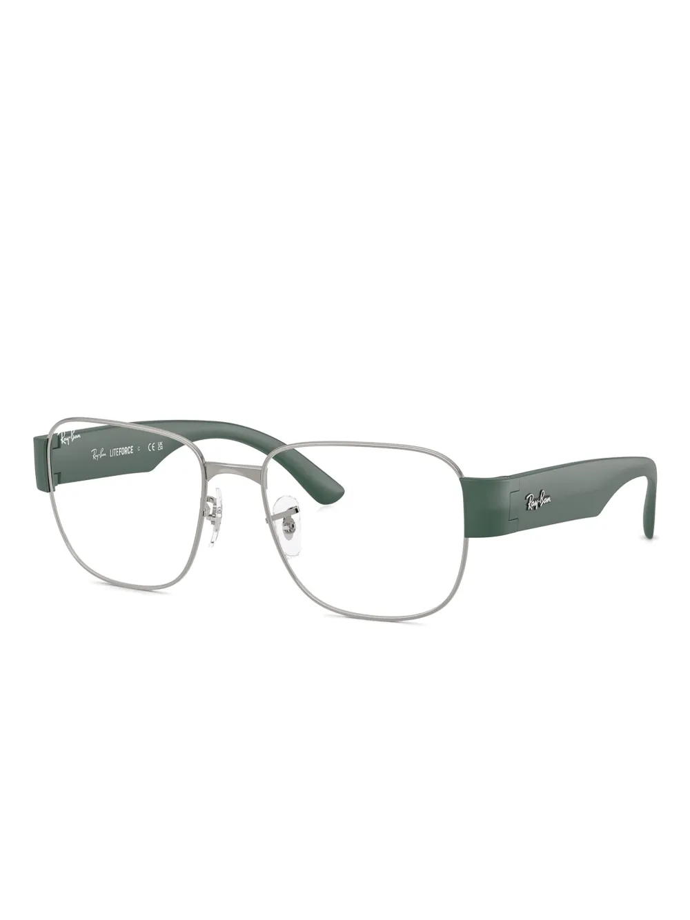Ray-Ban Bril met metalen rechthoekig montuur Zilver