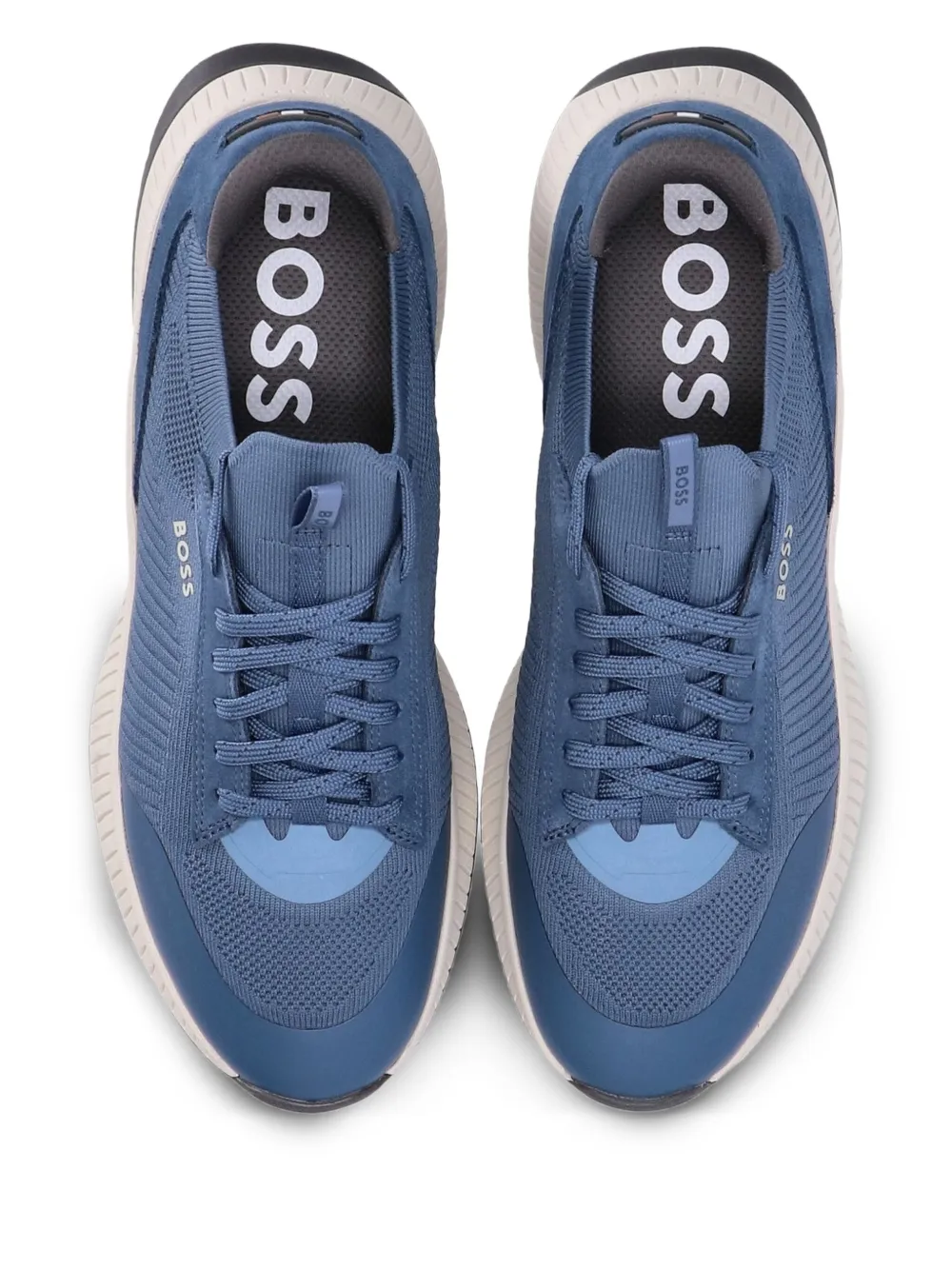 BOSS Sneakers met mesh vlakken Blauw