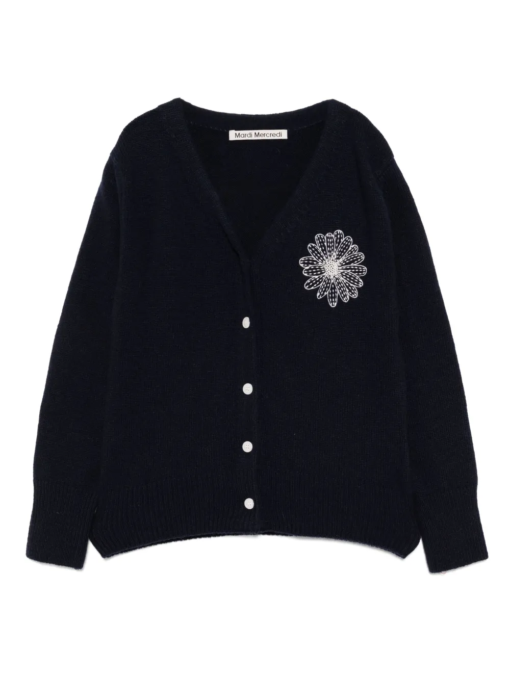 Mardi Mercredi Les Petites ロゴ カーディガン - ブルー Mardi Mercredi Les Petites ロゴ カーディガン - ブルー