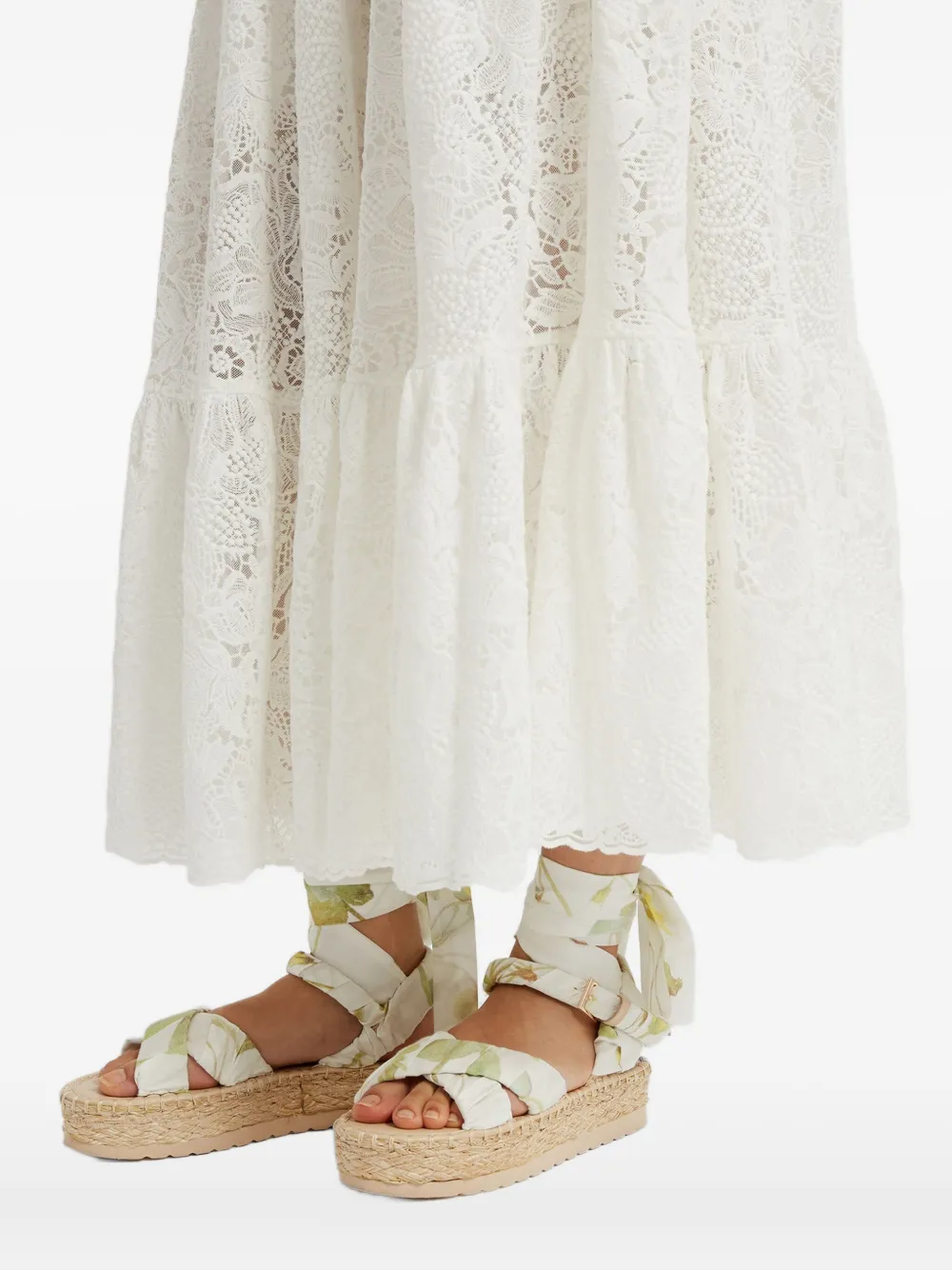 Shop Erdem Tiered Midi Skirt