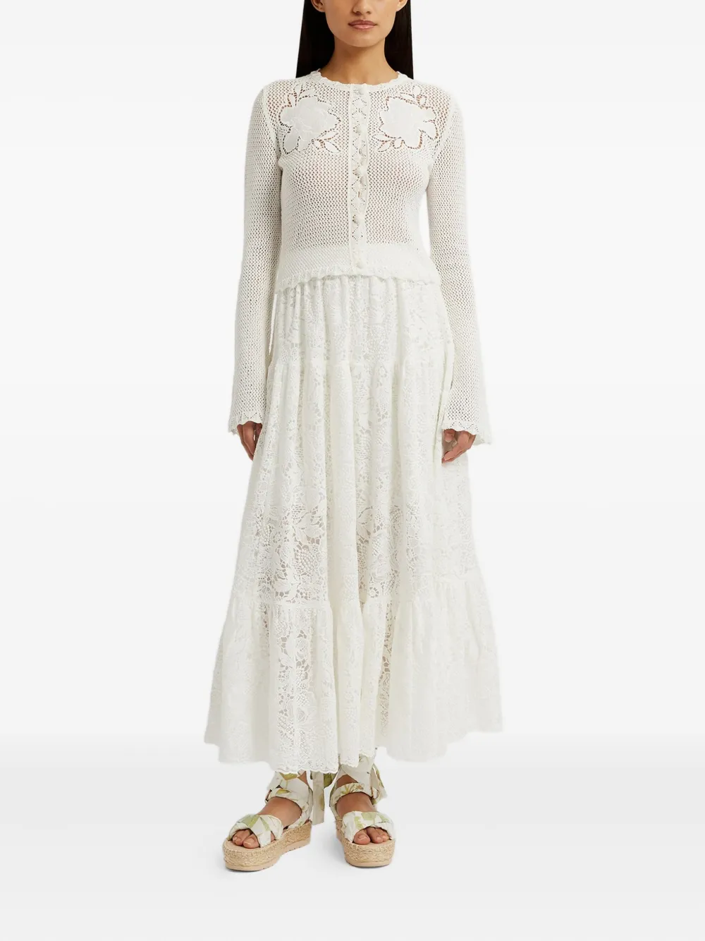 ERDEM TIERED MIDI SKIRT