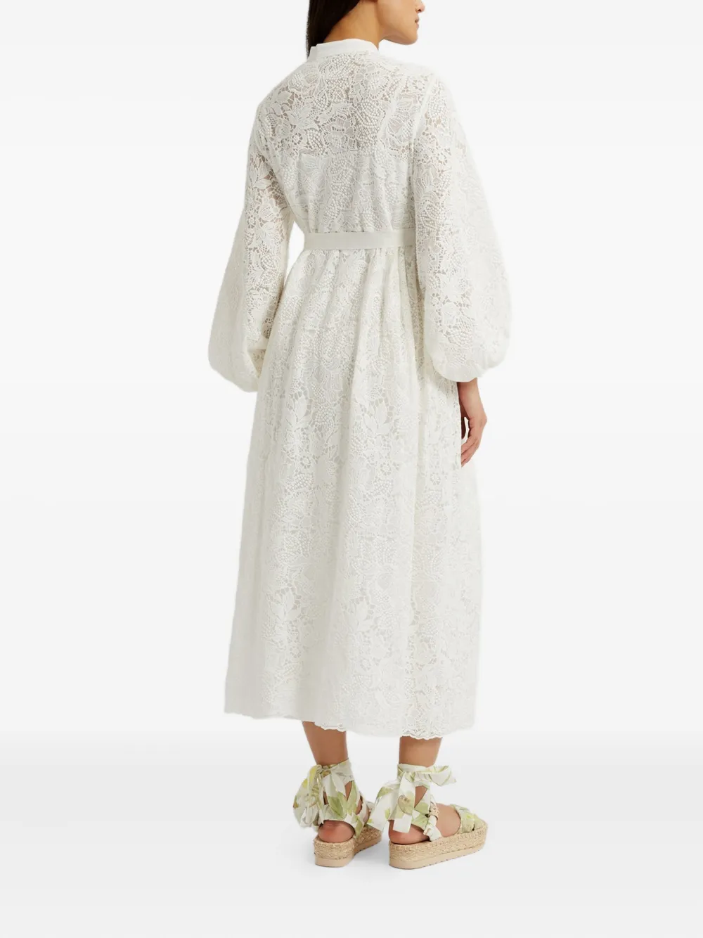 ERDEM LONG-SLEEVE BELTED MIDI DRESS